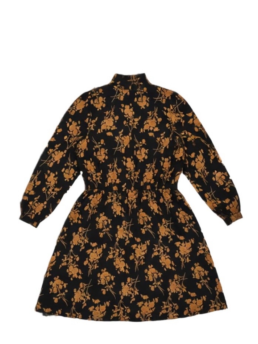 SHEIN Black Floral Long Sleeve Dress 💛